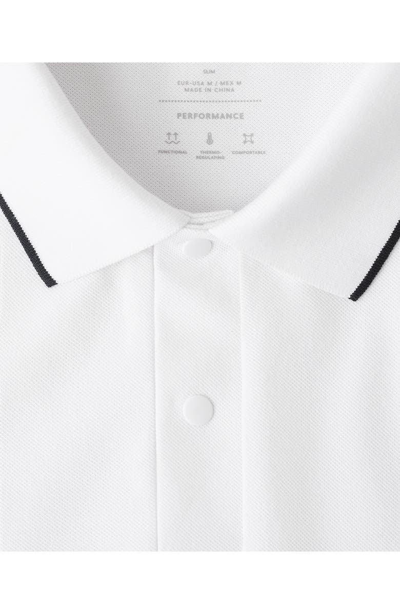 MANGO Comfort Stretch Tipped Piqué Polo, Alternate, color, White