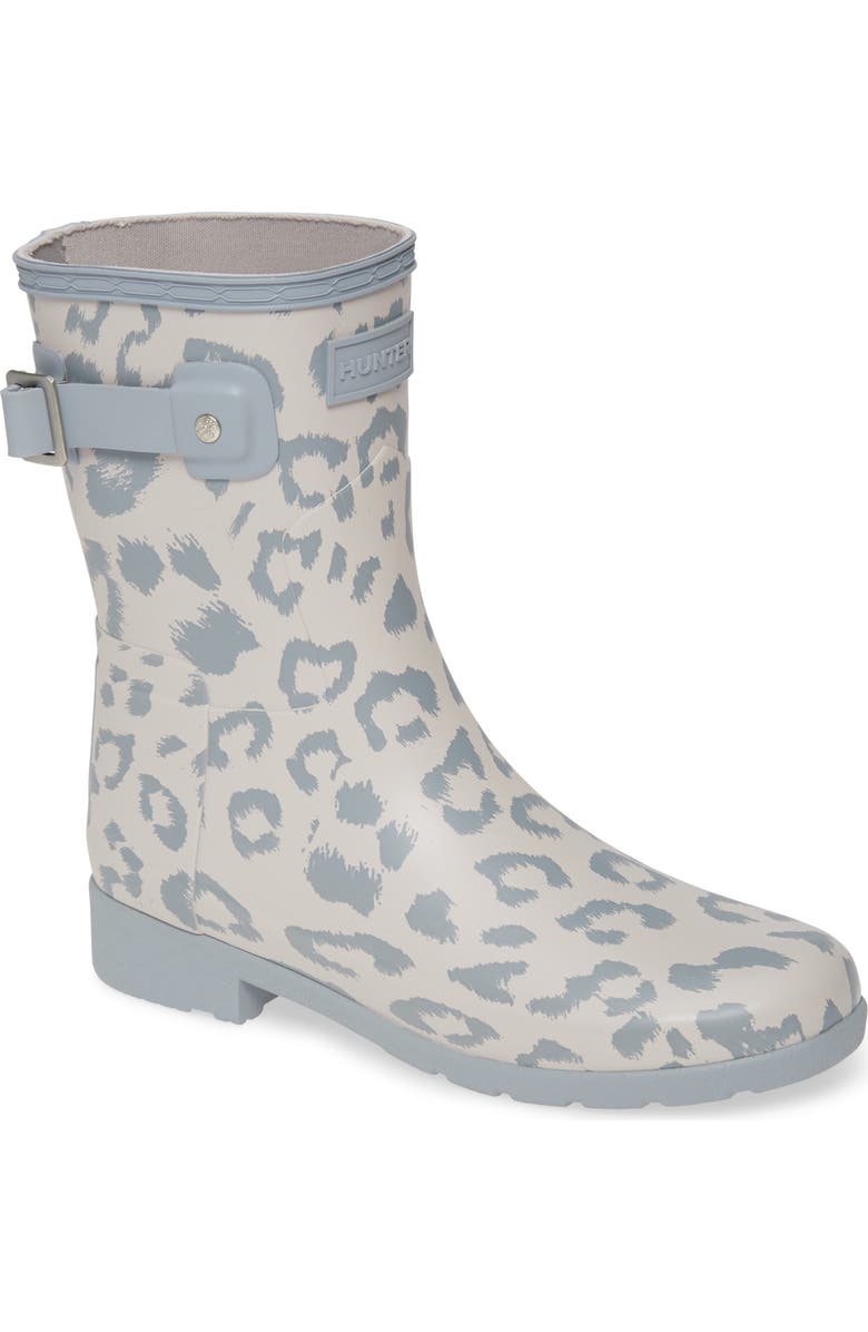 Hunter Original Leopard Print Refined Short Rain Boot, Main, color,