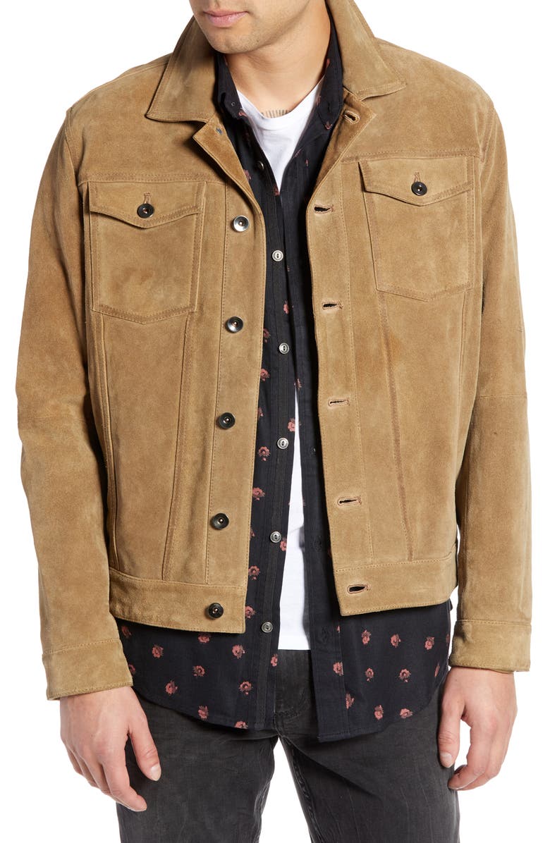 Treasure & Bond Suede Trucker Jacket, Main, color,