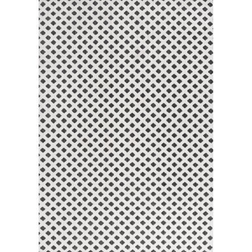 Jonathan Y Rabat High-low Pile Mini-diamond Trellis Indoor/outdoor Area Rug In White/black