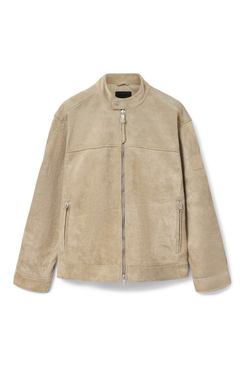 Felix Suede Racer Jacket, Alternate, color, DUNE BROWN