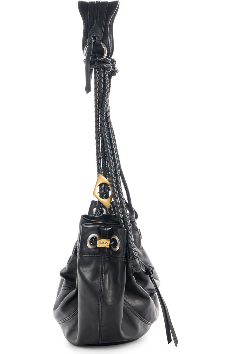 Isabel Marant Medium Maia Leather Shoulder Bag, Alternate, color, Black