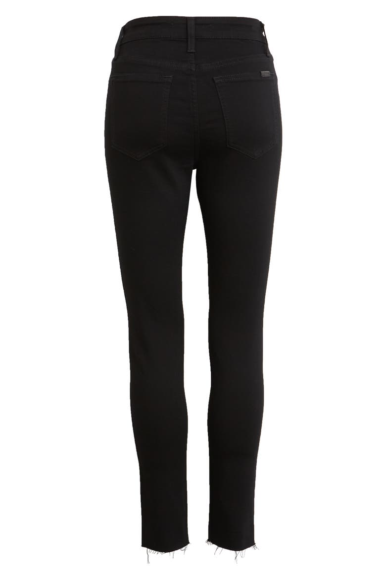 The Charlie High Waist Raw Hem Ankle Skinny Jeans, Alternate, color, REGAN