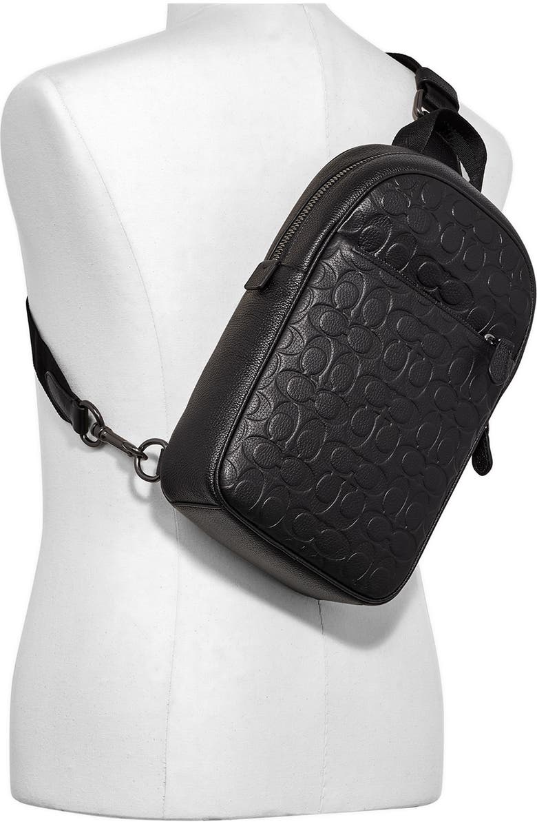COACH Metropolitan Logo Embossed Sling Backpack, Alternate, color,