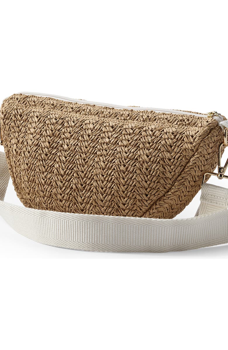 Lands' End Straw Crescent Crossbody Bag, Alternate, color,