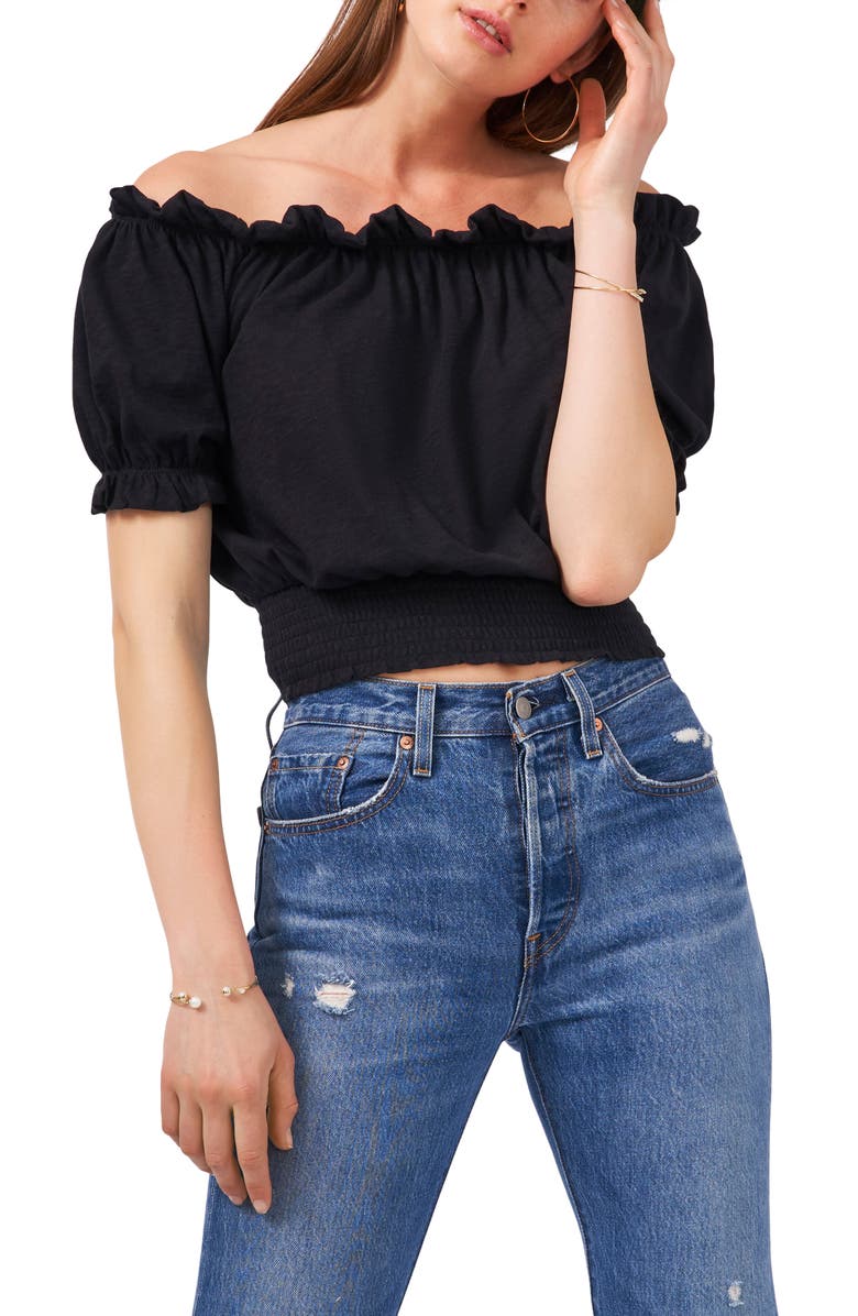 1.STATE Smocked Off the Shoulder Top, Alternate, color, 