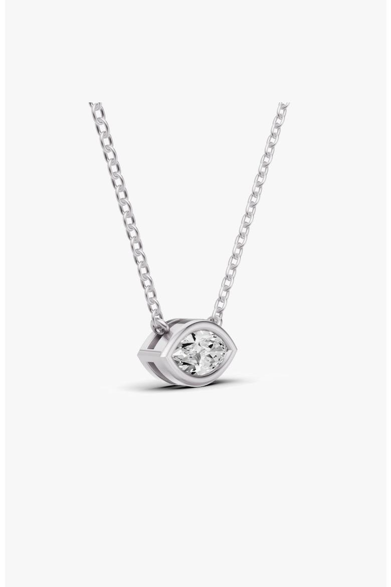 14K Gold 0.25 ct Lab Grown Marquise Shape Diamond Solitaire Pendant, Alternate, color, White Gold