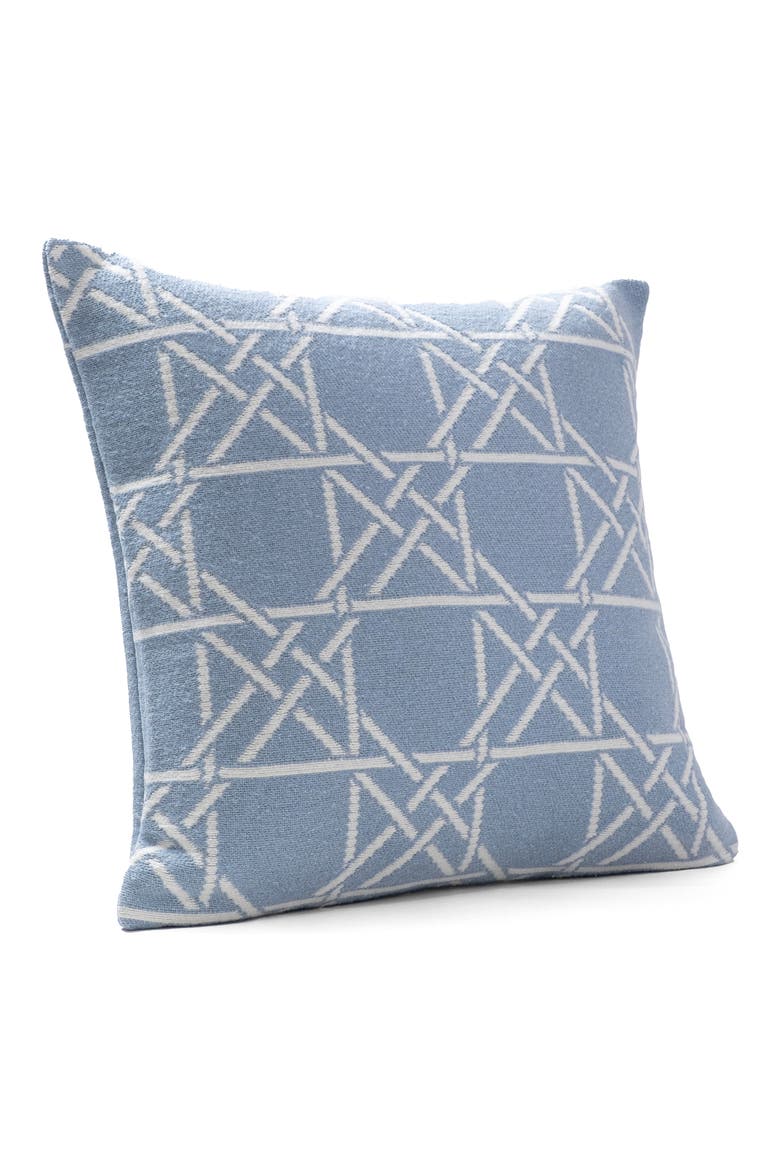 Lattice Work Decorative Throw Pillow, Alternate, color, BLUE