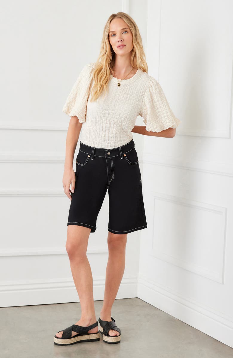 Karen Kane Puff Sleeve Textured Shirt, Alternate, color, Cream