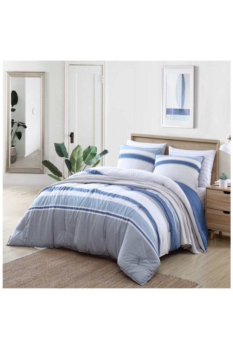 Trimmer Cotton Comforter Set, Main, color, DARK BLUE