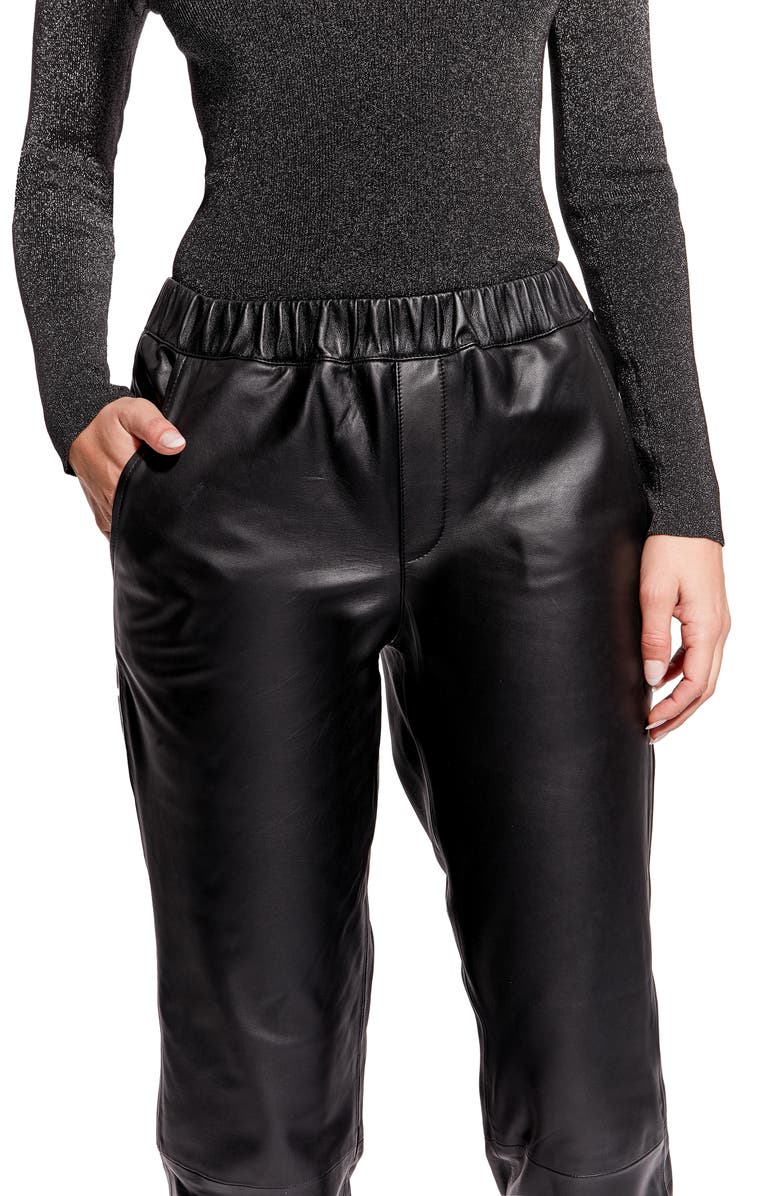 AS by DF Recycled Leather Blend Joggers, Alternate, color,