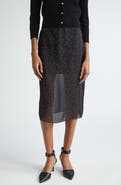 Vince Polka Dot Sheer Stretch Silk Midi Skirt