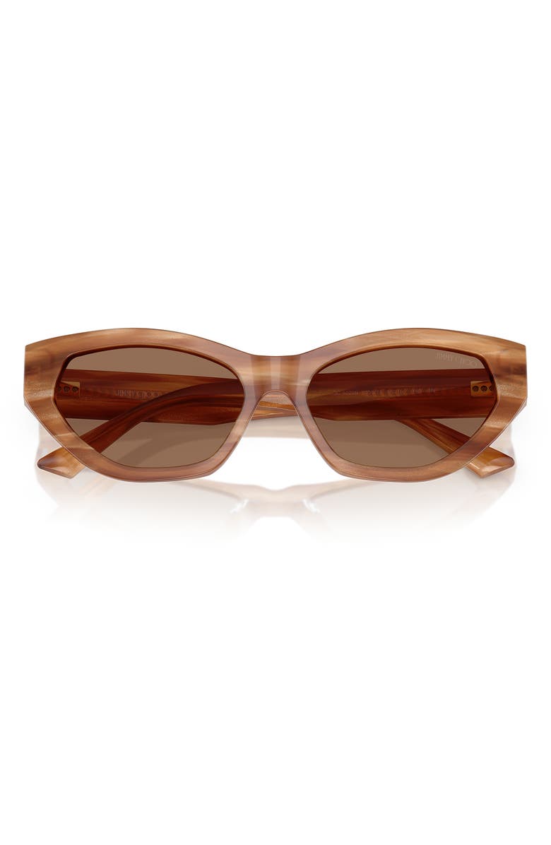 Jimmy Choo 55mm Cat Eye Sunglasses, Alternate, color, Brown Havana