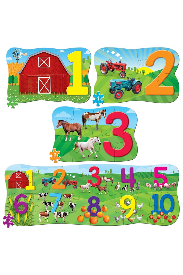123's Educational 4-Pack Jigsaw Puzzles, Alternate, color, Multicolor