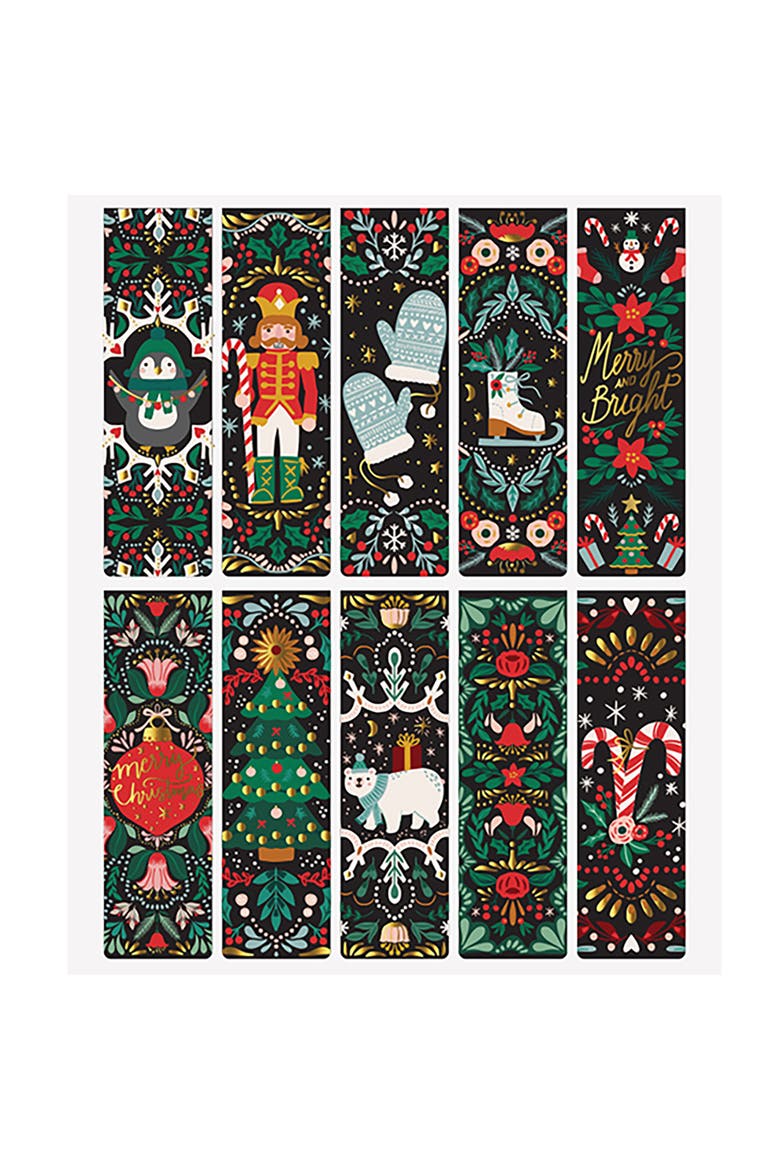 Scratch Art Bookmark Kit, Penguin Buddy, 10 Holiday Themed Bookmarks, Alternate, color, Multicolored