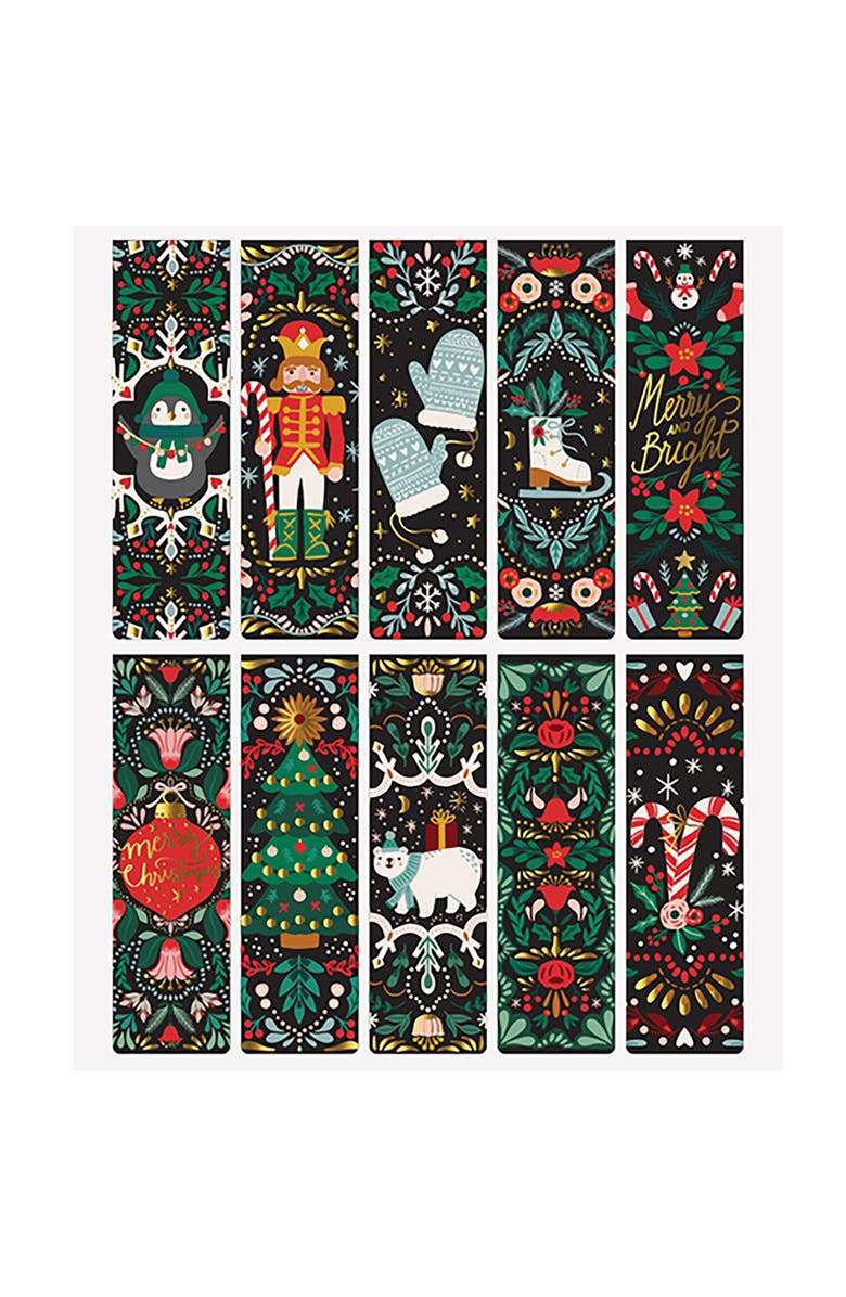 Brea Reese Scratch Art Bookmark Kit, Penguin Buddy, 10 Holiday Themed Bookmarks, Alternate, color, Multicolored