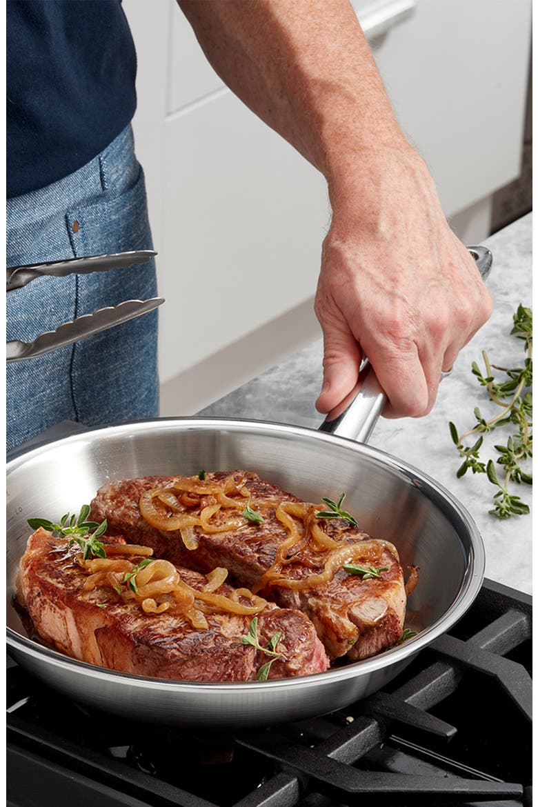 M5 Pro-Ply 5-ply Stainless Steel Frying Pan, Alternate, color, Stainless Steel