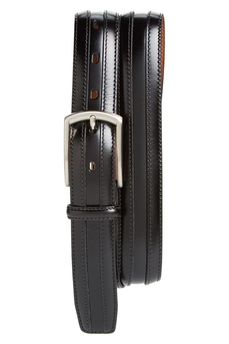 Calfskin Belt, Main, color, BLACK