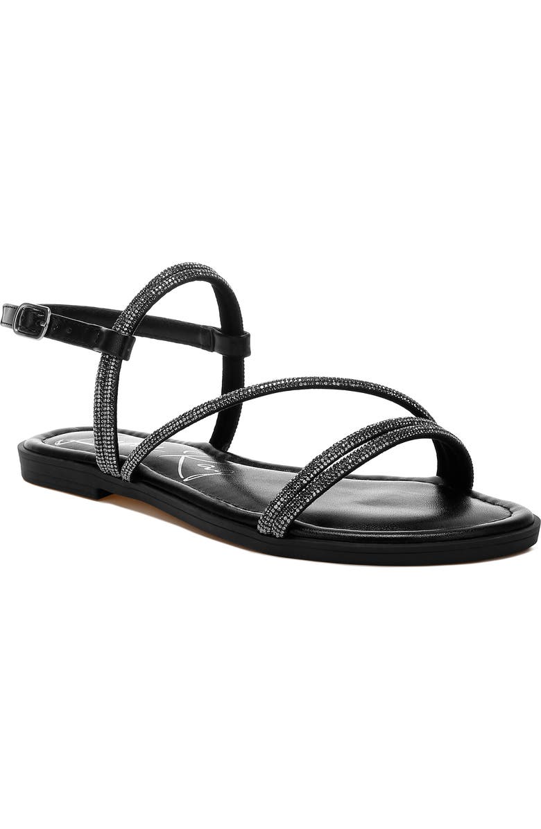 LONDON RAG Bawley Crystal Embellished Flat, Main, color, Black