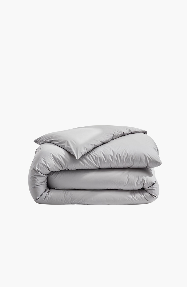 Italic Luxe Australian Sateen Duvet Cover, Alternate, color, Pebble Gray