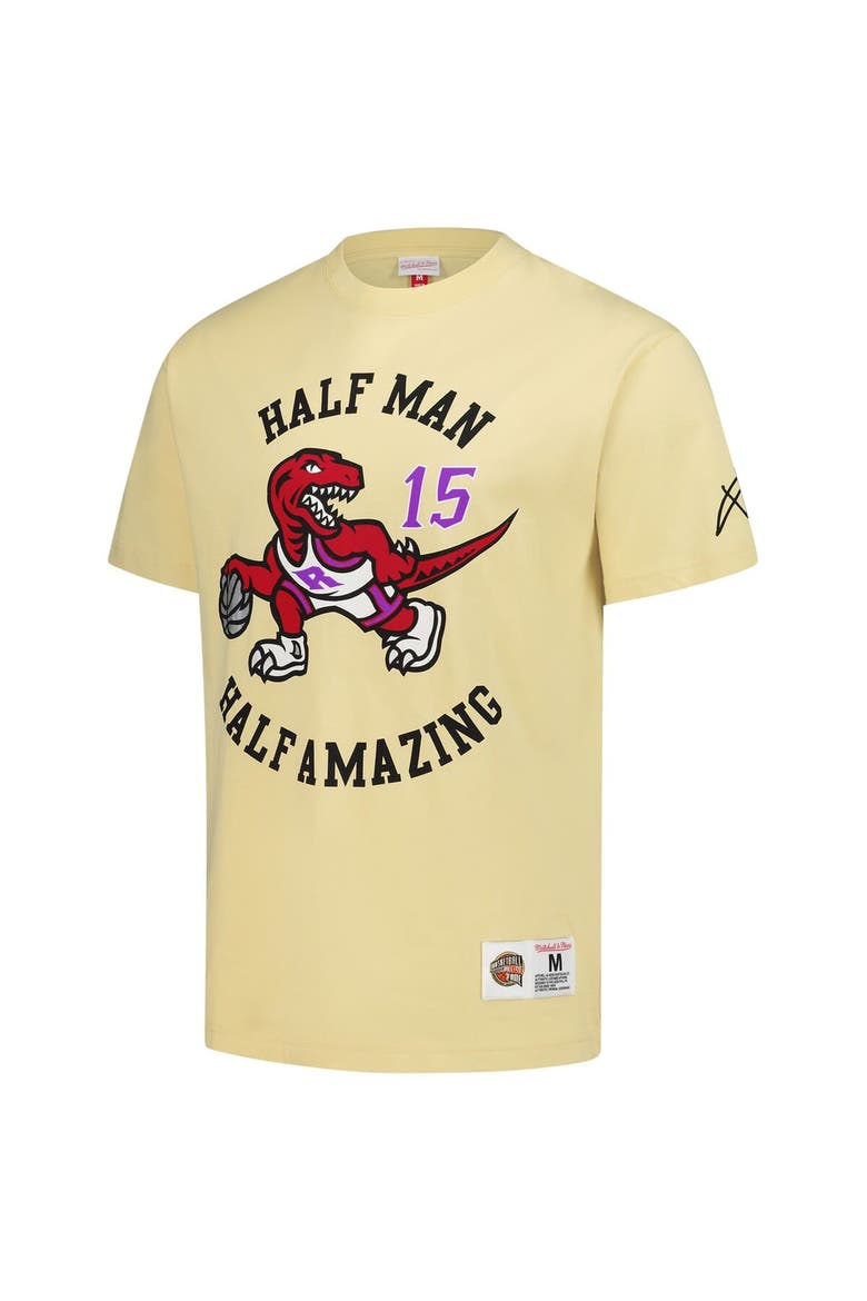 Men's Mitchell & Ness Vince Carter Cream Toronto Raptors Premium T-Shirt, Alternate, color, Cream