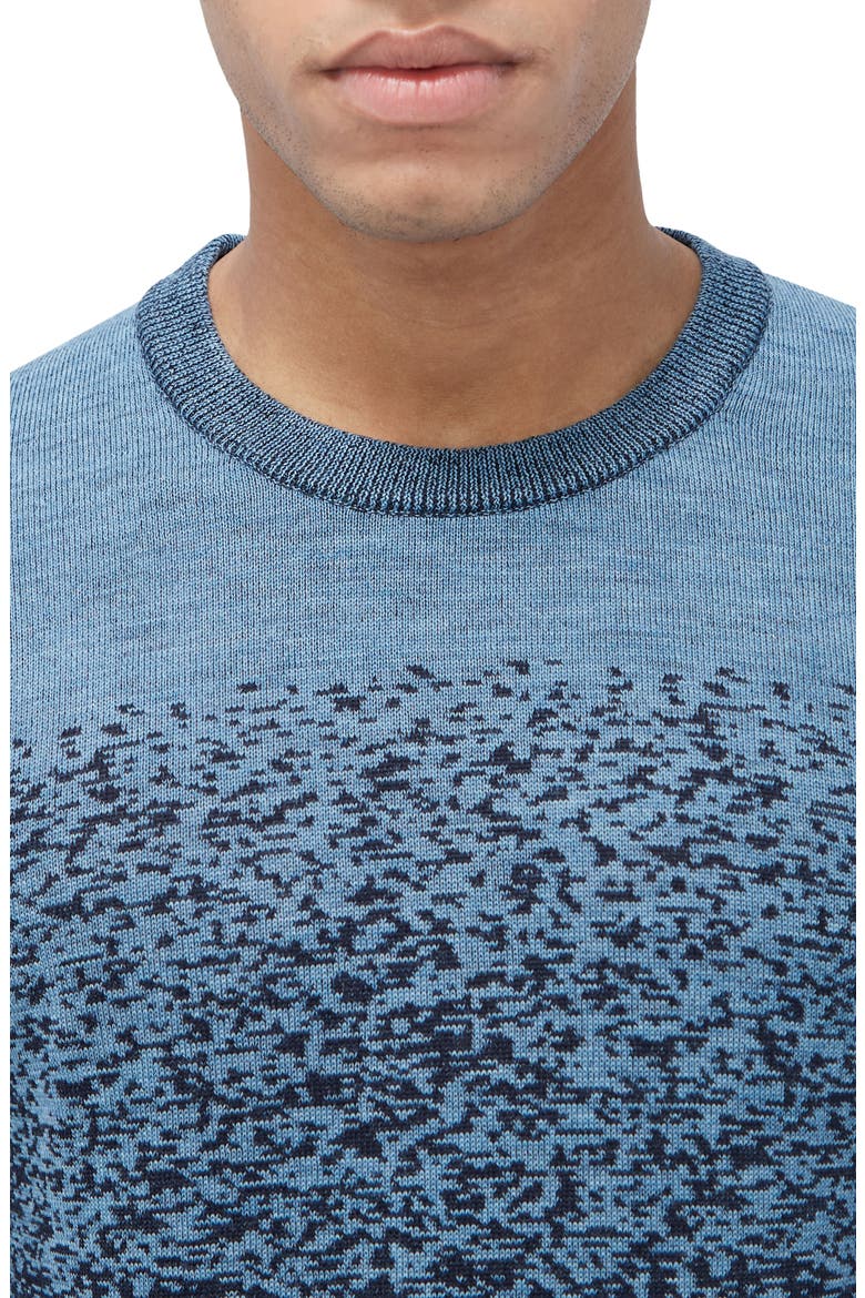 Pattern Crewneck Merino Wool Sweater, Alternate, color, AIR BLUE
