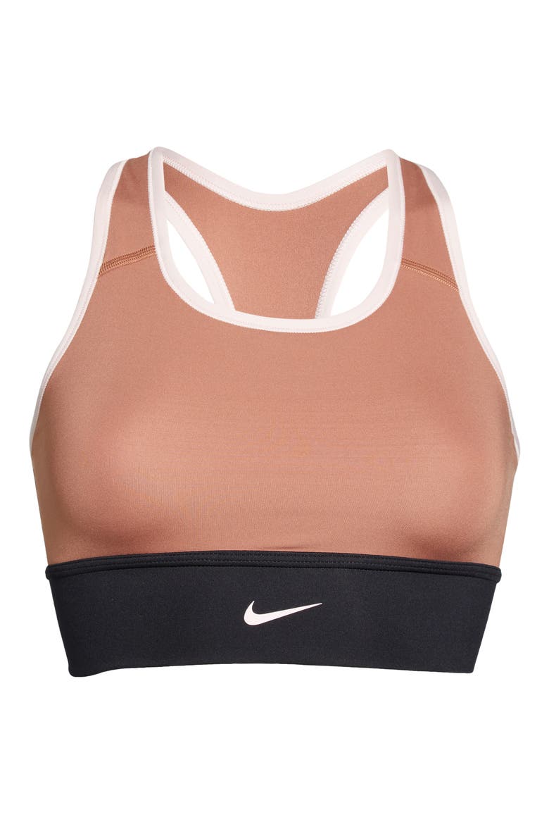 Dri-FIT Swoosh Padded Longline Sports Bra, Alternate, color, MINERAL CLAY/ ATMOSPHERE