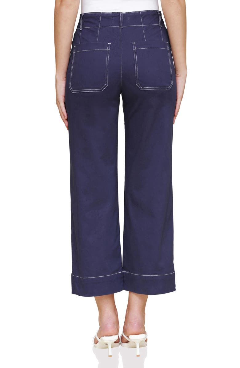 Bagatelle High Waist Wide Leg Crop Pants, Alternate, color, Navy