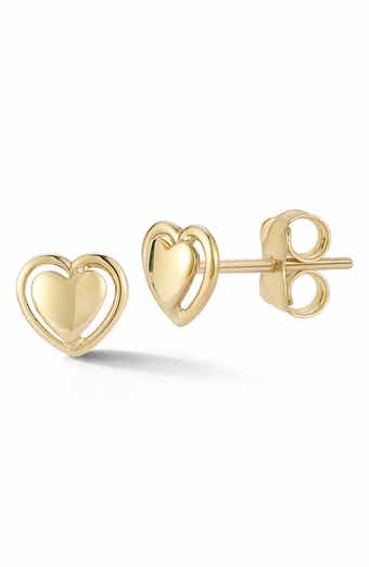 Ember Fine Jewelry 14K Gold Heart Stud Earrings