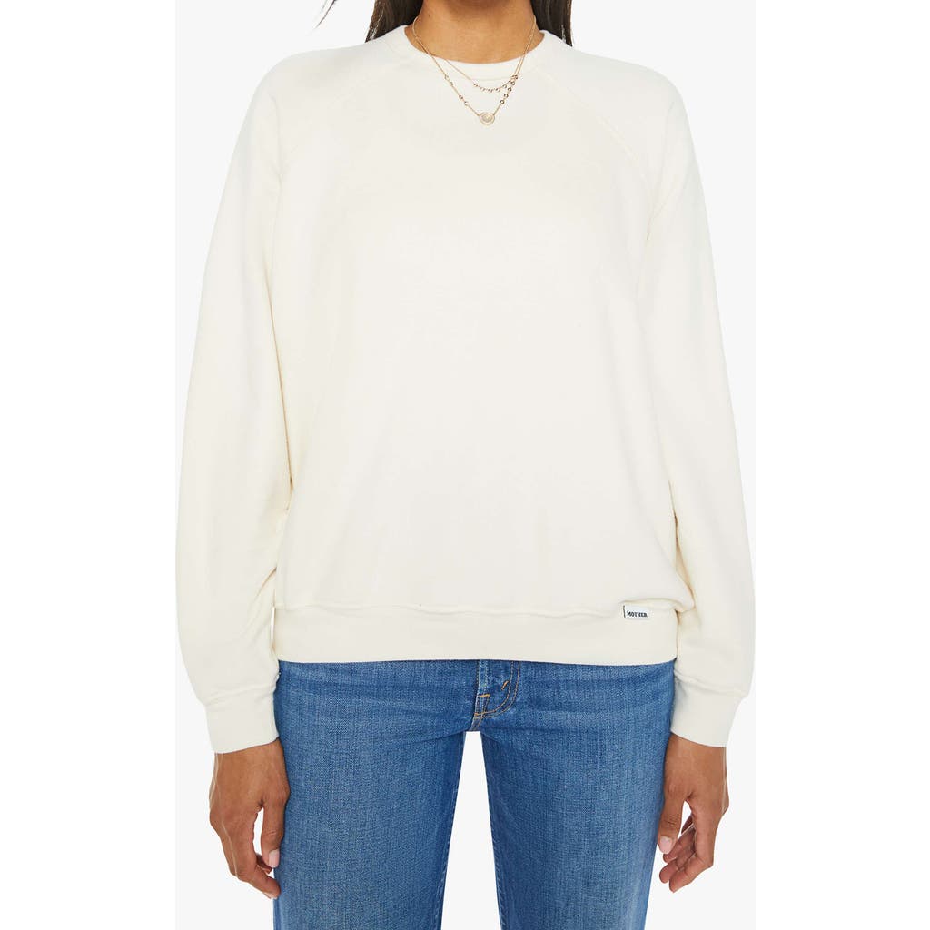 Mother The Biggie Concert Cotton Graphic Sweatshirt In White