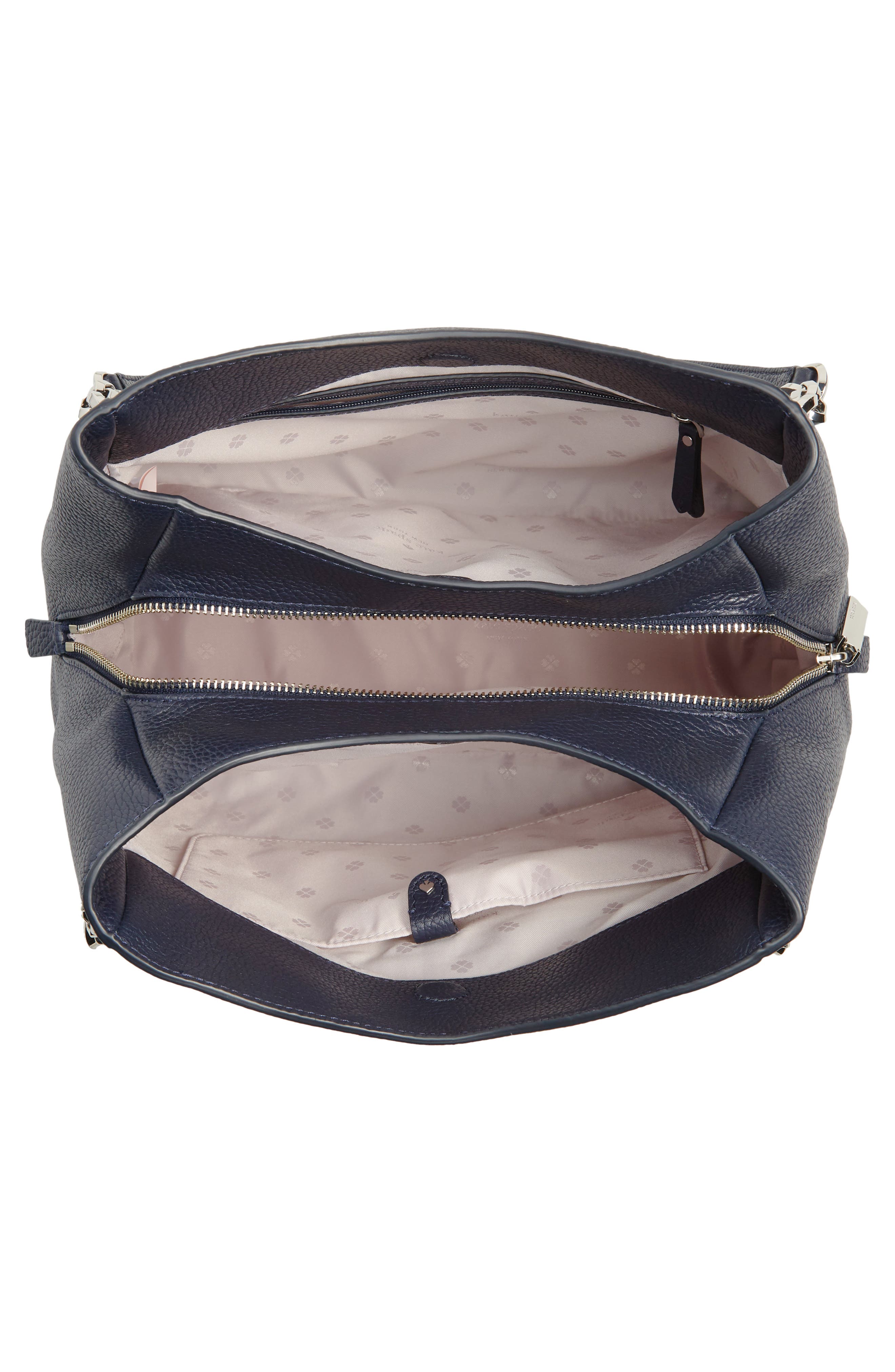 large hailey leather shoulder bag, Alternate, color, BLAZER BLUE