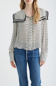 FRAME The Polka Dot Fleet Silk Top