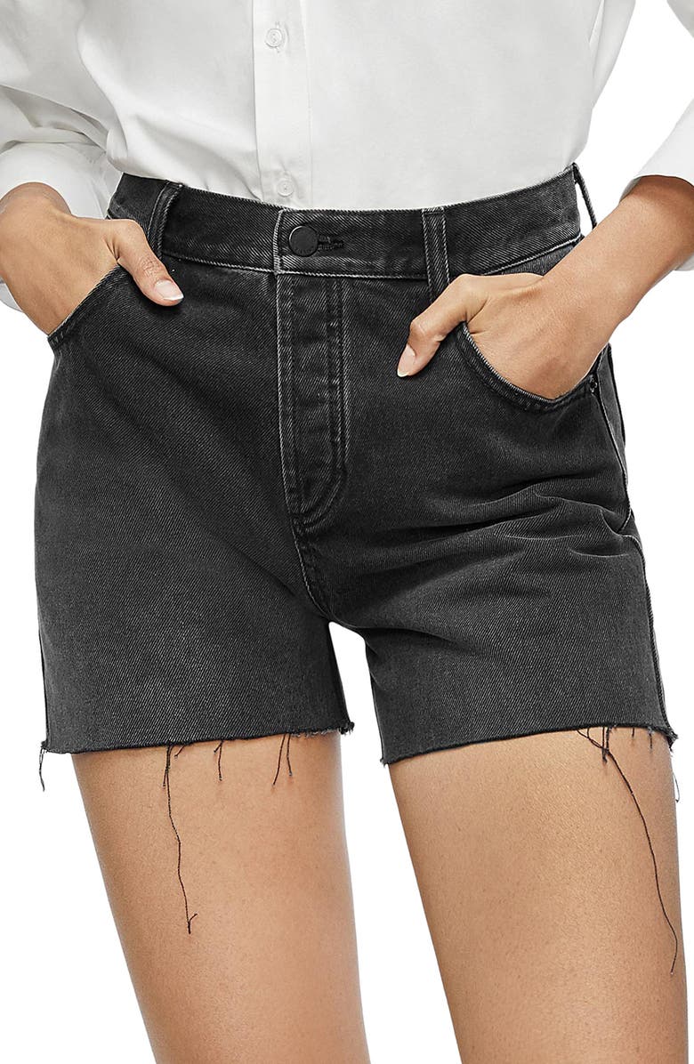 ANINE BING Bonnie Raw Hem Cutoff Denim Shorts, Main, color, 