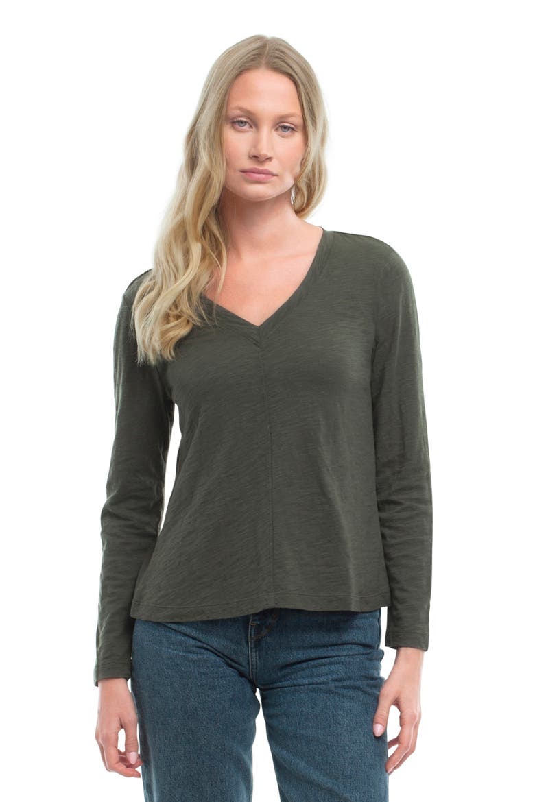 Deep-V Slim Tee, Main, color, Kambaba