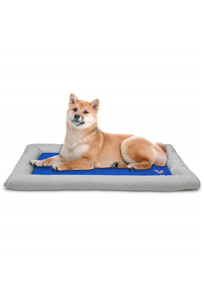 Self Dog Cooling Mat, Solid Gel Based Pet Cooling Mat with Foam Based Bolster Bed, Main, color, Grey