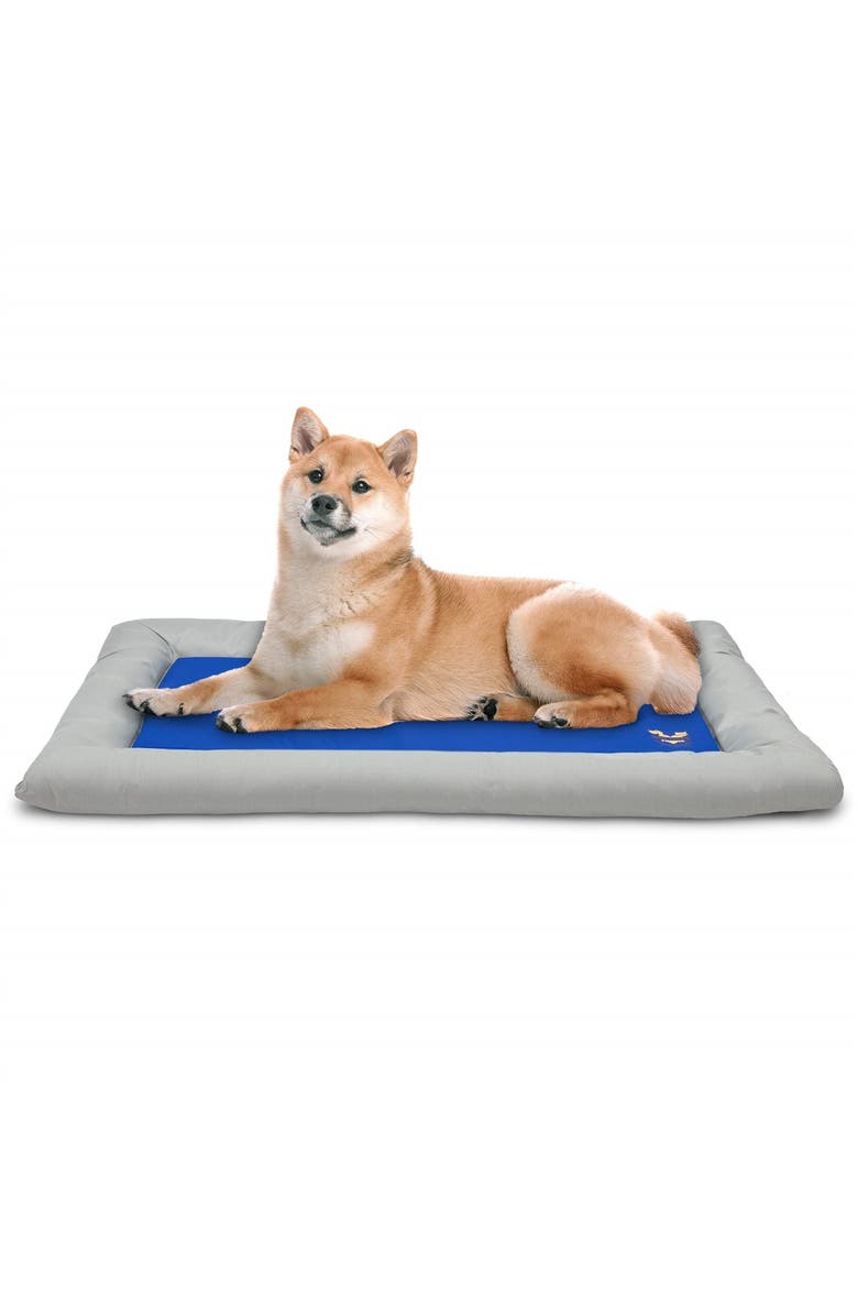 Arf Pets Self Dog Cooling Mat, Solid Gel Based Pet Cooling Mat with Foam Based Bolster Bed, Main, color, Grey