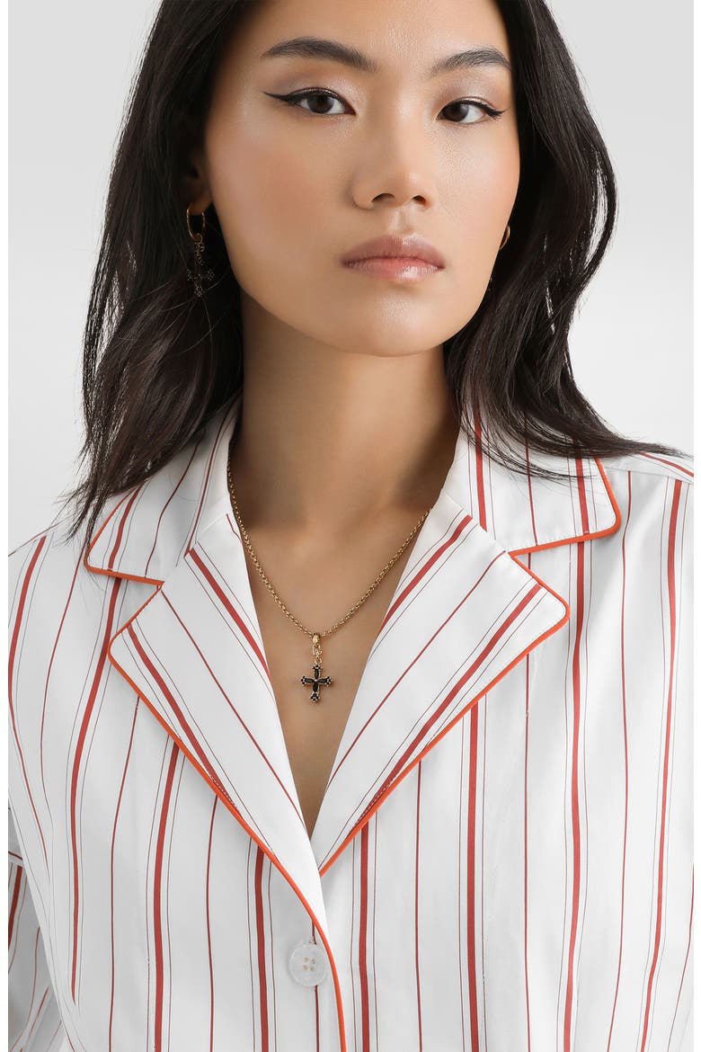 Stripe Cotton & Silk Poplin Shirt, Alternate, color, S8053 STRIPED