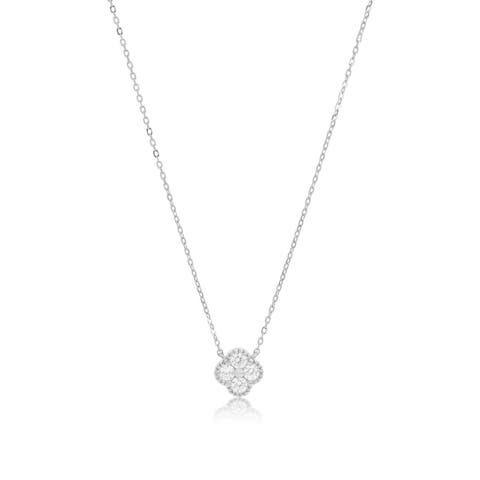CZ Single Clover Necklace