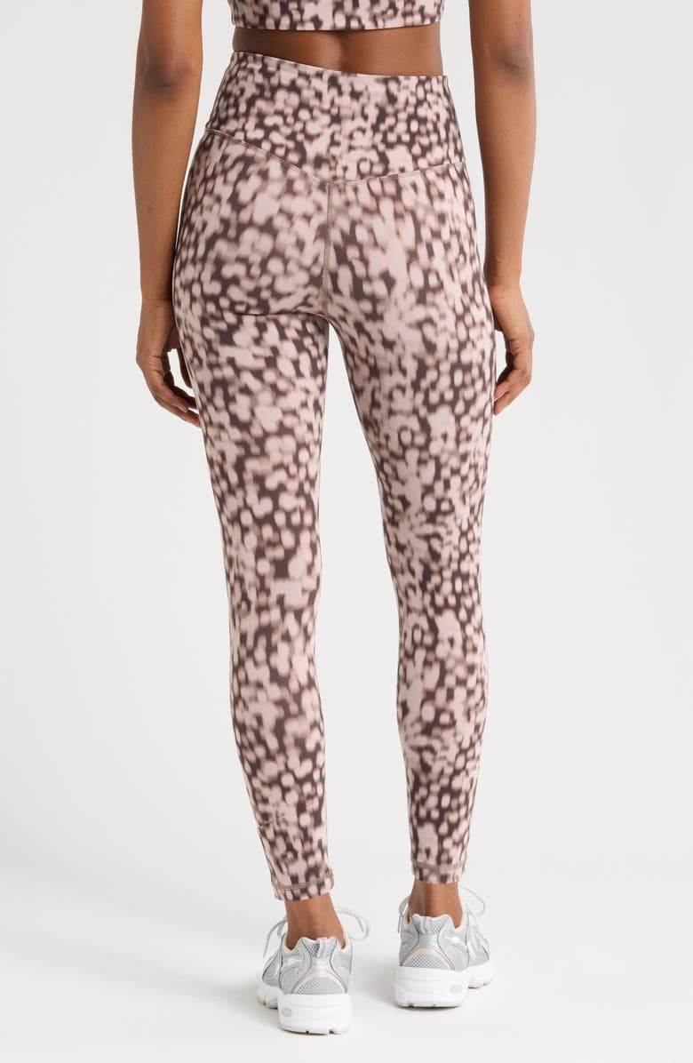 Zella Studio Luxe Print High Waist 7/8 Leggings, Alternate, color, Brown Tortoise Shell