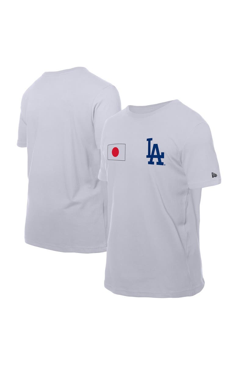 New Era Men's New Era White Los Angeles Dodgers Japanese Flag T-Shirt, Alternate, color, White