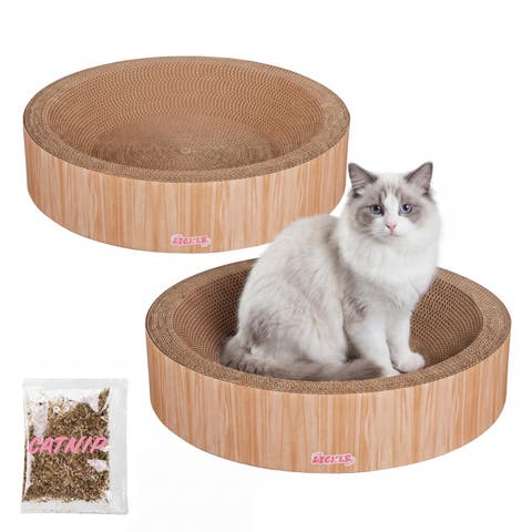 Daisy Modern Cardboard Bowl Cat Scratcher with Catnip