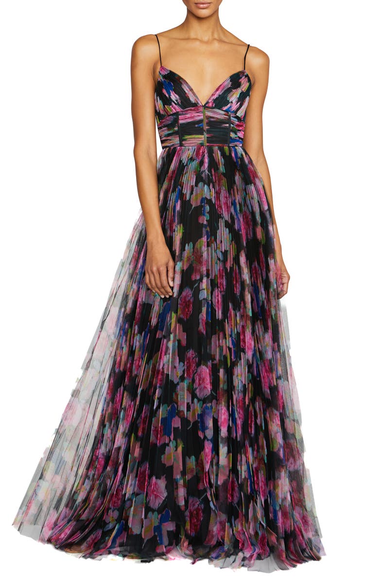 ML Monique Lhuillier Yvonne Mesh Gown, Main, color, 
