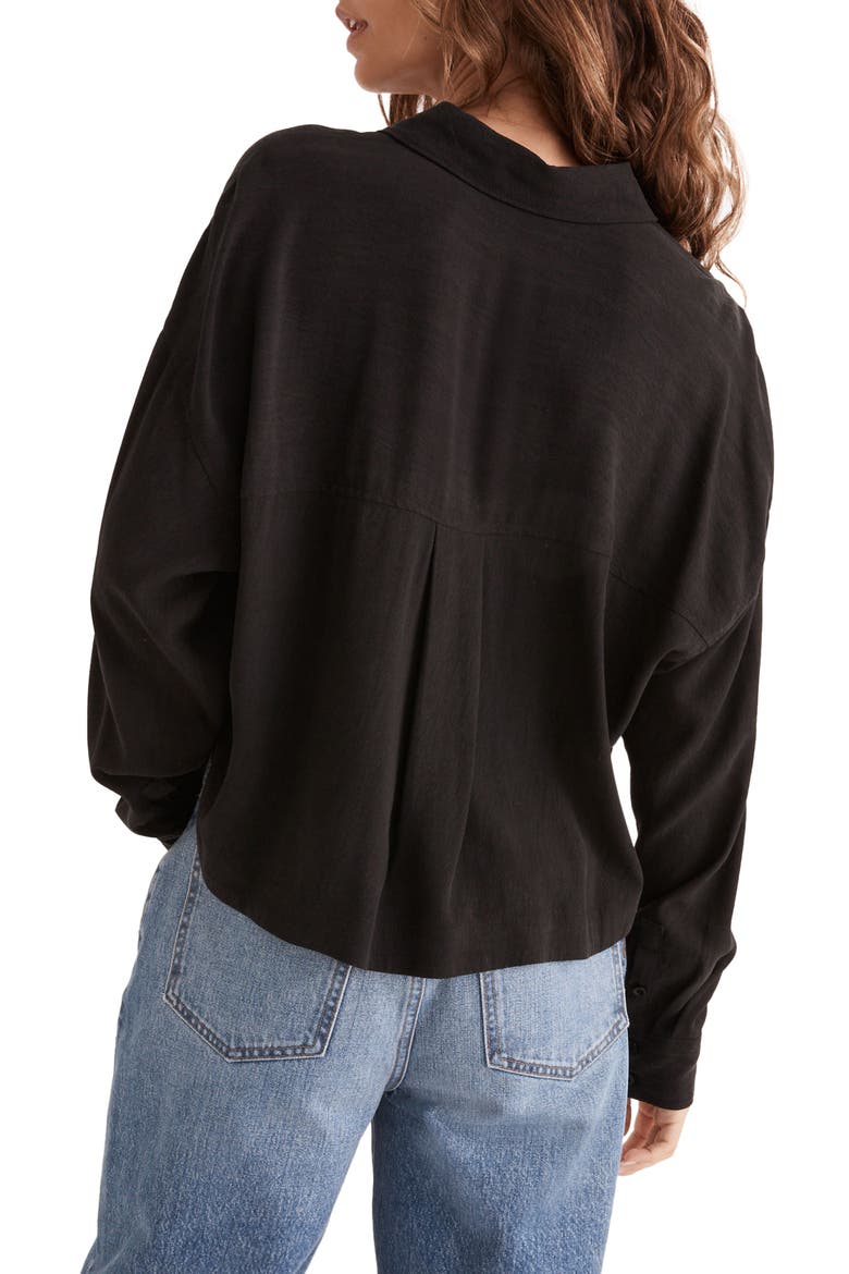 Lusterweave Hartfield Crop Shirt, Alternate, color, TRUE BLACK