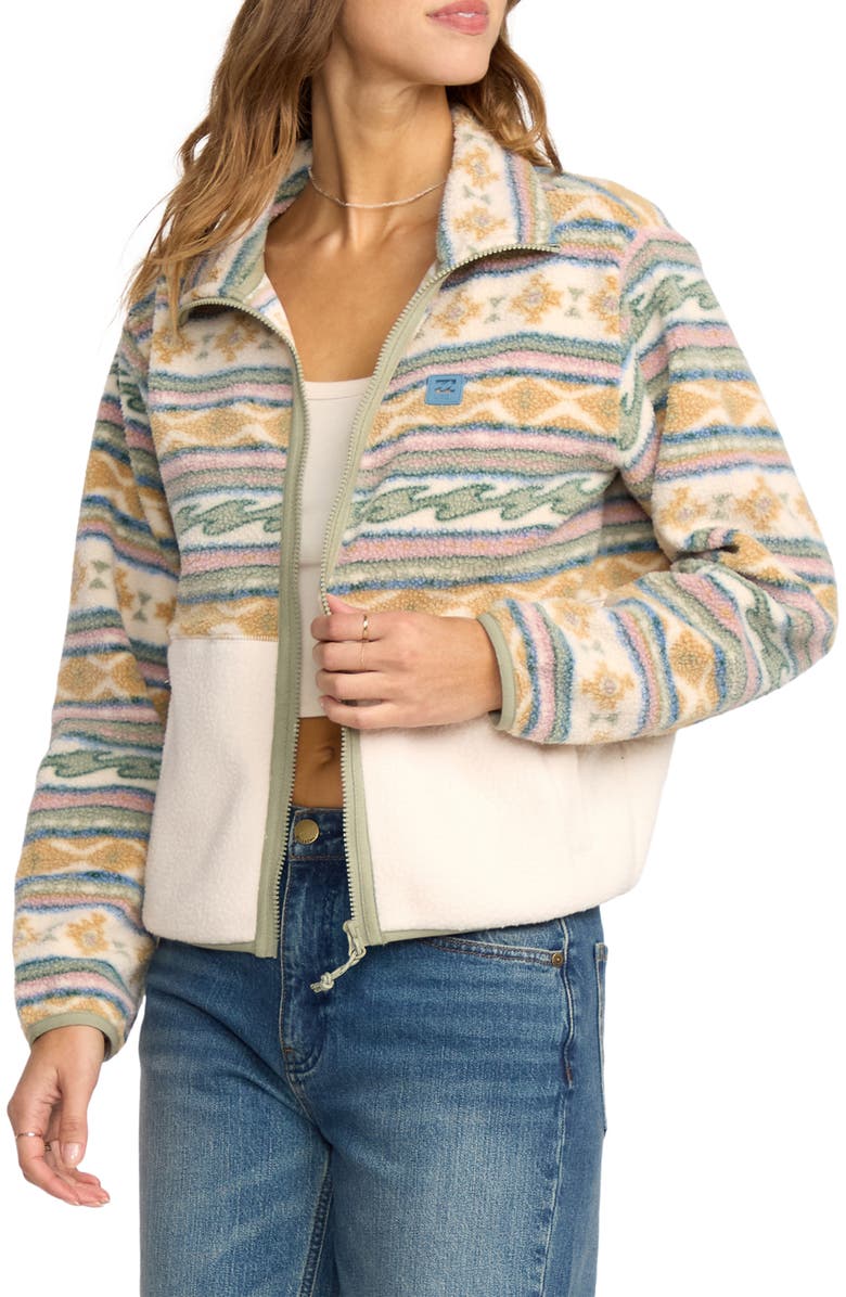 Billabong Rock Jetty Fleece Jacket, Alternate, color, White Cap