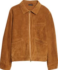 Drake's Raw Suede Zip Jacket