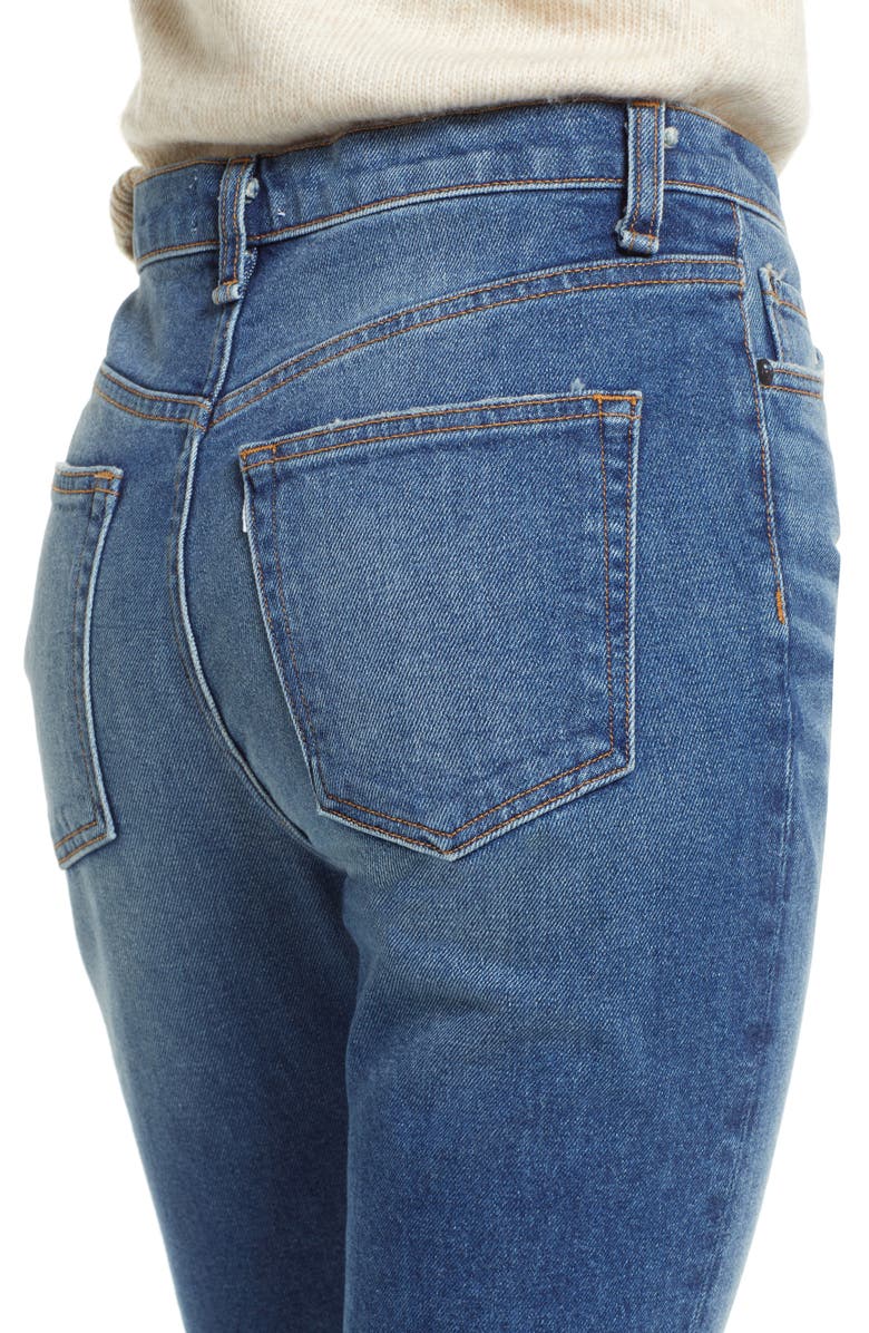 ASKK NY Ripped High Waist Ankle Straight Leg Jeans, Alternate, color, 