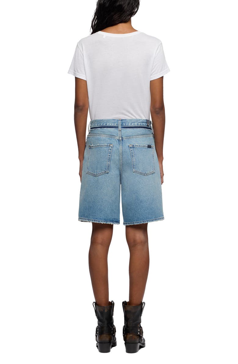 7 For All Mankind Lola Long Denim Shorts, Alternate, color, Sapphire Dust