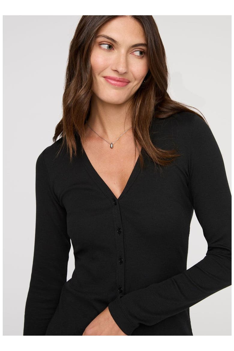 Ribbed Pima Fitted Button Down, Alternate, color, Black