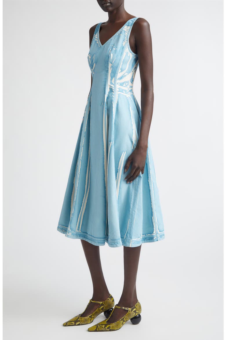 Screenprinted Denim Midi Dress, Alternate, color, PRB31SKY