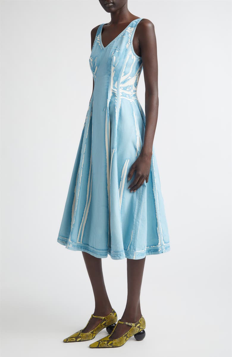 Marni Screenprinted Denim Midi Dress, Alternate, color, Prb31sky